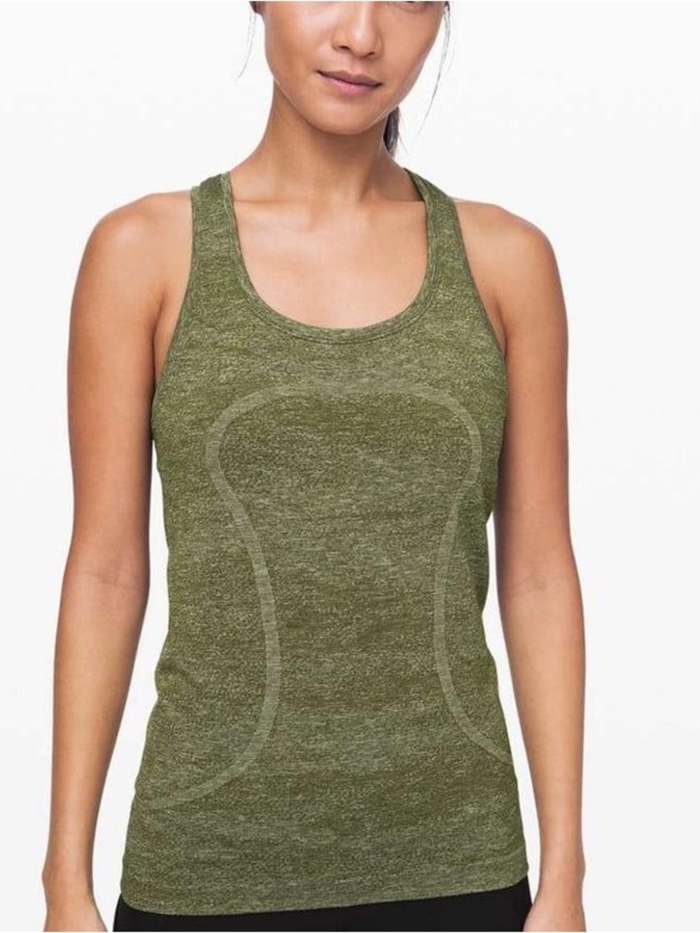 Lululemon Swiftly Tech Racerback Tank XS/4 Olive Green Seamless Lightweight EUC
